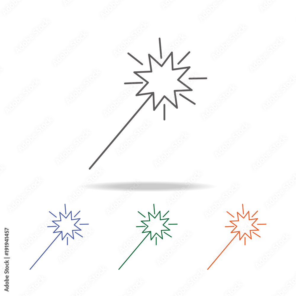 Poster party sparkler icon. element of a party multi colored icon for mobile concept and web apps. thin lin