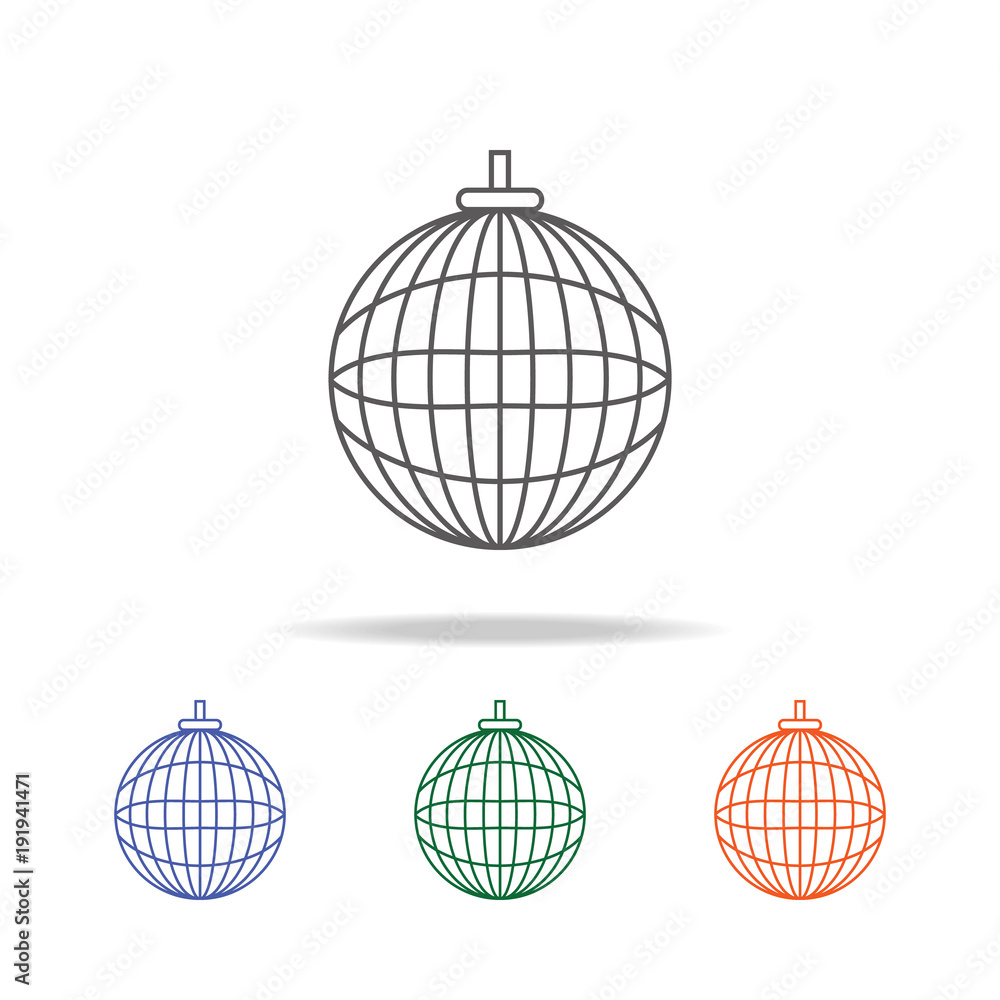 Poster party ball icon. element of a party multi colored icon for mobile concept and web apps. thin line ic