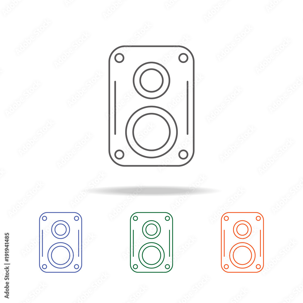 Poster music speaker icon. element of a party multi colored icon for mobile concept and web apps. thin line