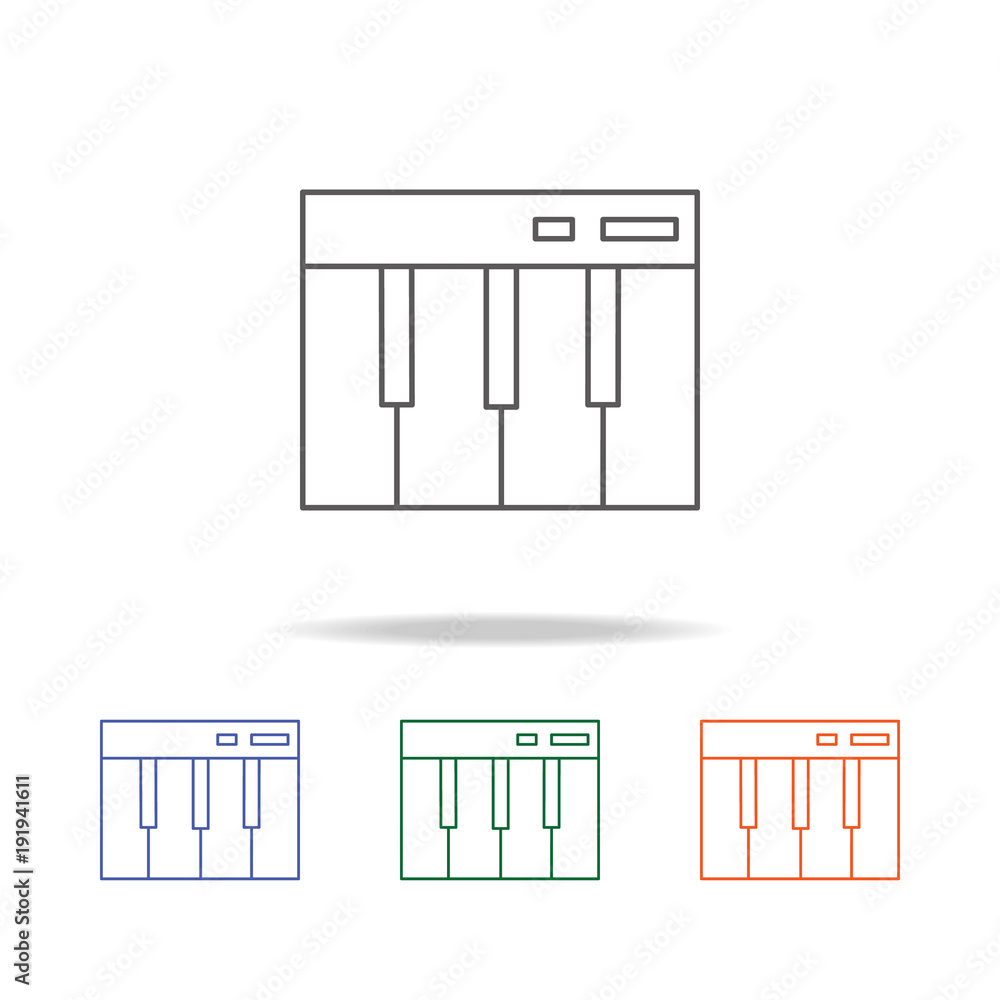 Poster piano keys icon. element of a party multi colored icon for mobile concept and web apps. thin line ic
