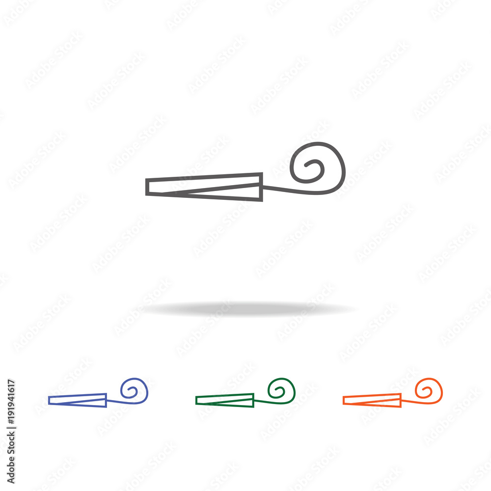 Poster party horn blowout icon. element of a party multi colored icon for mobile concept and web apps. thin
