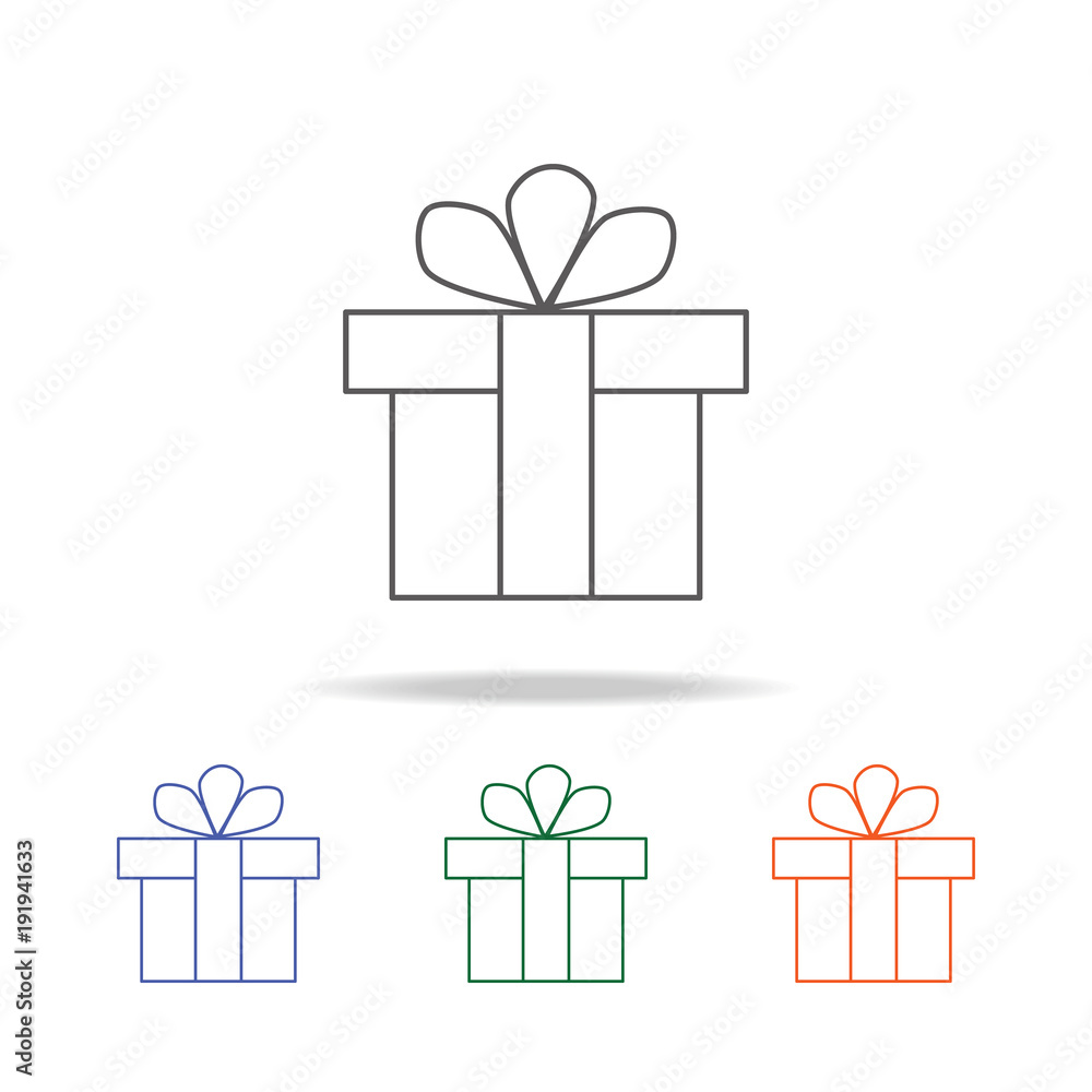 Poster gift box present icon. element of a party multi colored icon for mobile concept and web apps. thin l