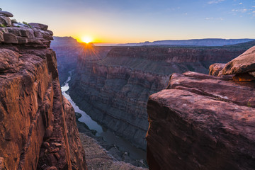scenic view of Toroweap overlook at sunset  in north rim, grand canyon national park,Arizona,usa.