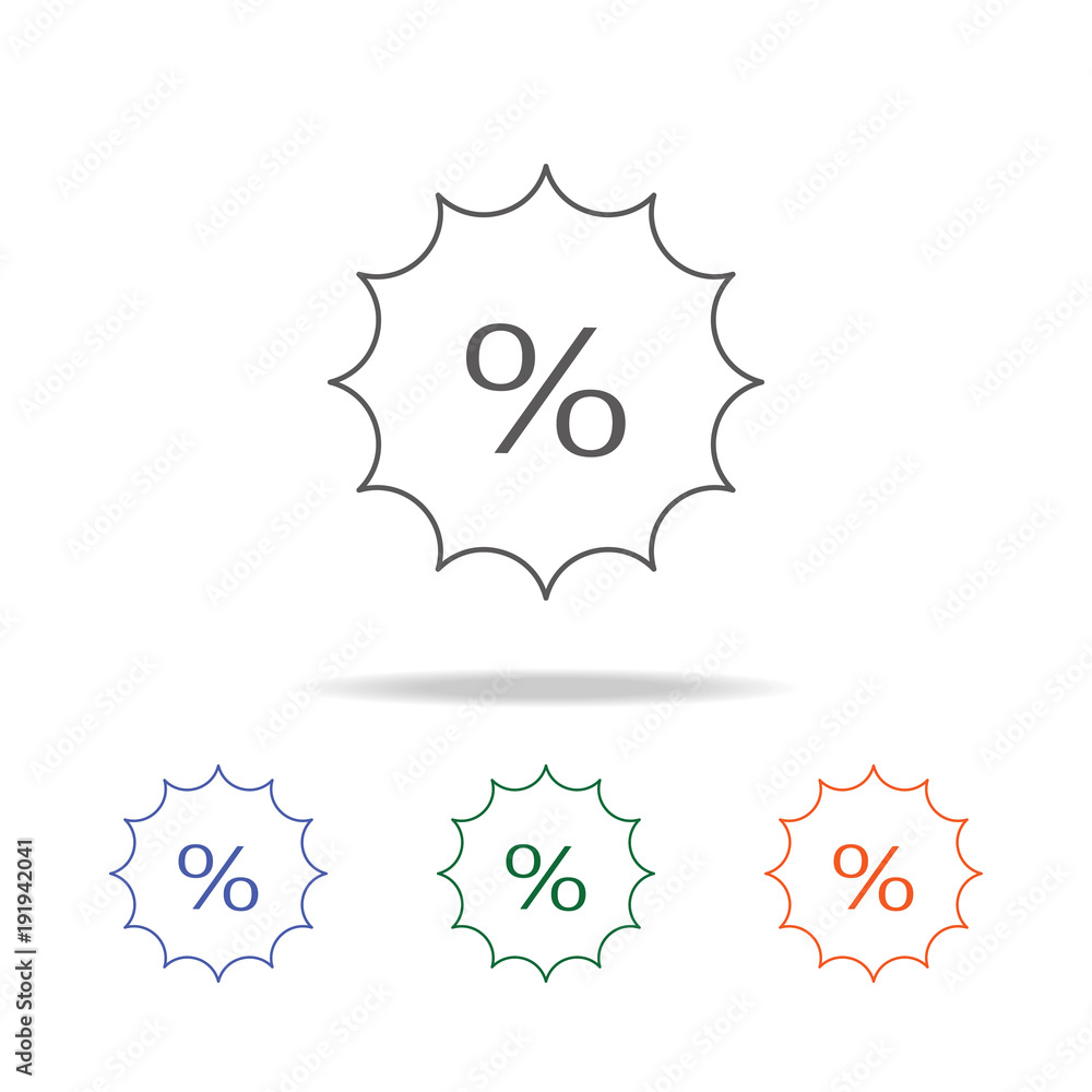 Poster discount icon. element of a shopping multi colored icon for mobile concept and web apps. thin line i