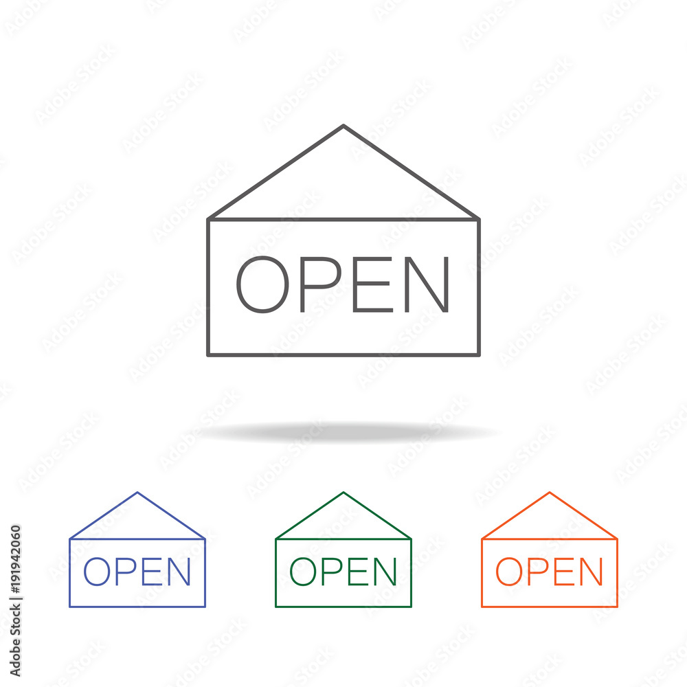 Poster open sign icon. element of a shopping multi colored icon for mobile concept and web apps. thin line 