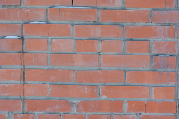 Background brick. Red brick winter background.