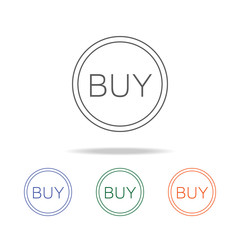 buy word icon. Element of a shopping multi colored icon for mobile concept and web apps. Thin line icon for website design and development, app development. Premium icon