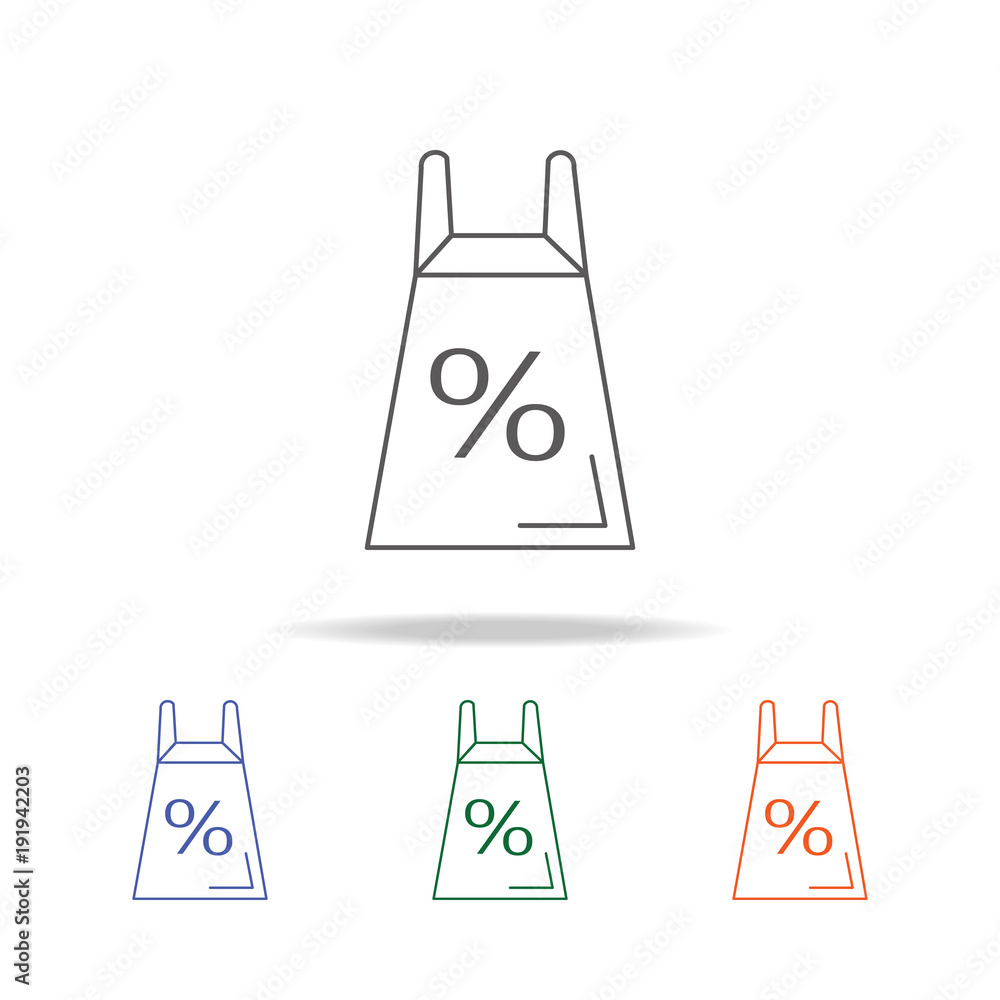 Poster modern shopping percent icon. element of a shopping multi colored icon for mobile concept and web ap