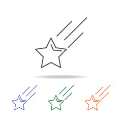 Fototapeta premium falling star icon. Element of a space multi colored icon for mobile concept and web apps. Thin line icon for website design and development, app development. Premium icon