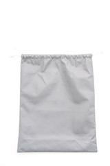 beautiful fabric bag on white background