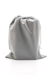 beautiful fabric bag on white background