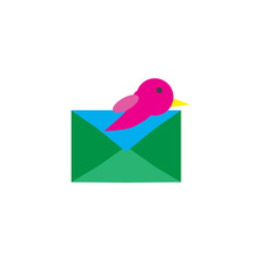 Bird Mail Logo icon Design