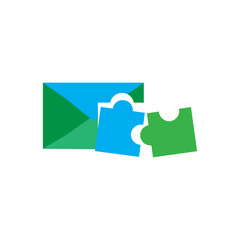 Puzzle Mail Logo icon Design