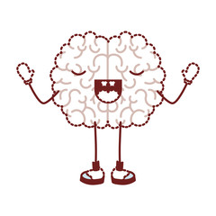 comic brain kawaii character vector illustration design