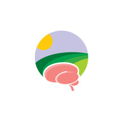 Brain Nature Logo Icon Design