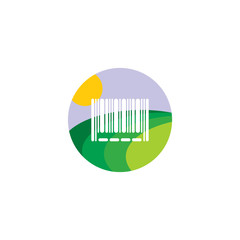 Obraz premium Barcode Nature Logo Icon Design