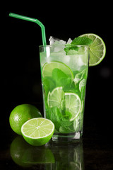 Mojito and lime cocktail