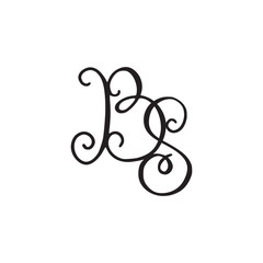 Handwritten monogram BS icon