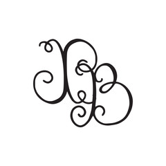 Handwritten monogram XB icon