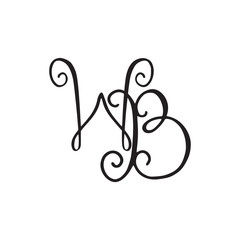 Handwritten monogram WB icon