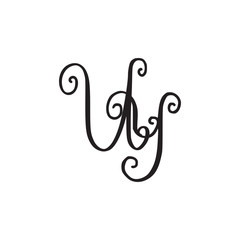 Handwritten monogram UY icon