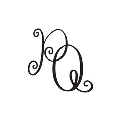 Handwritten monogram PQ icon