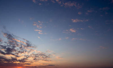 Fototapeta premium colorful dramatic sky with cloud at sunset