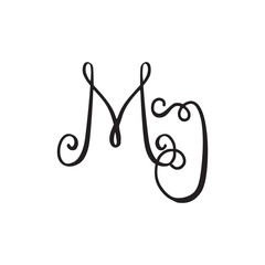 Handwritten monogram MJ icon