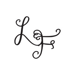 Handwritten monogram LF icon