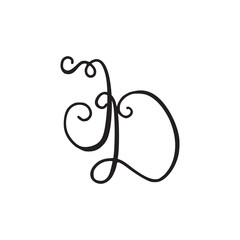 Handwritten monogram JD icon
