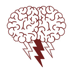 brain with thunders icon vector illustration design
