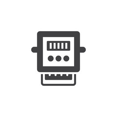 Electric meter icon vector, filled flat sign, solid pictogram isolated on white. Electric voltage gauge symbol, logo illustration.