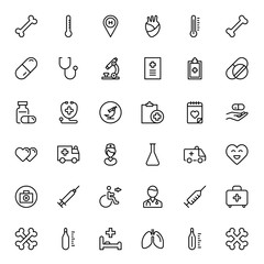 Oncology flat icon set