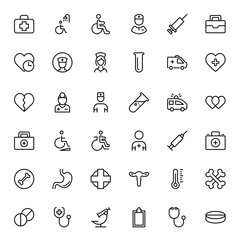 Oncology flat icon set