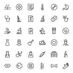 Oncology flat icon set