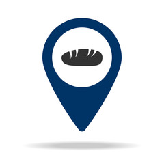 place of groceries in blue map pin icon. Element of map point for mobile concept and web apps. Icon for website design and development, app development. Premium icon