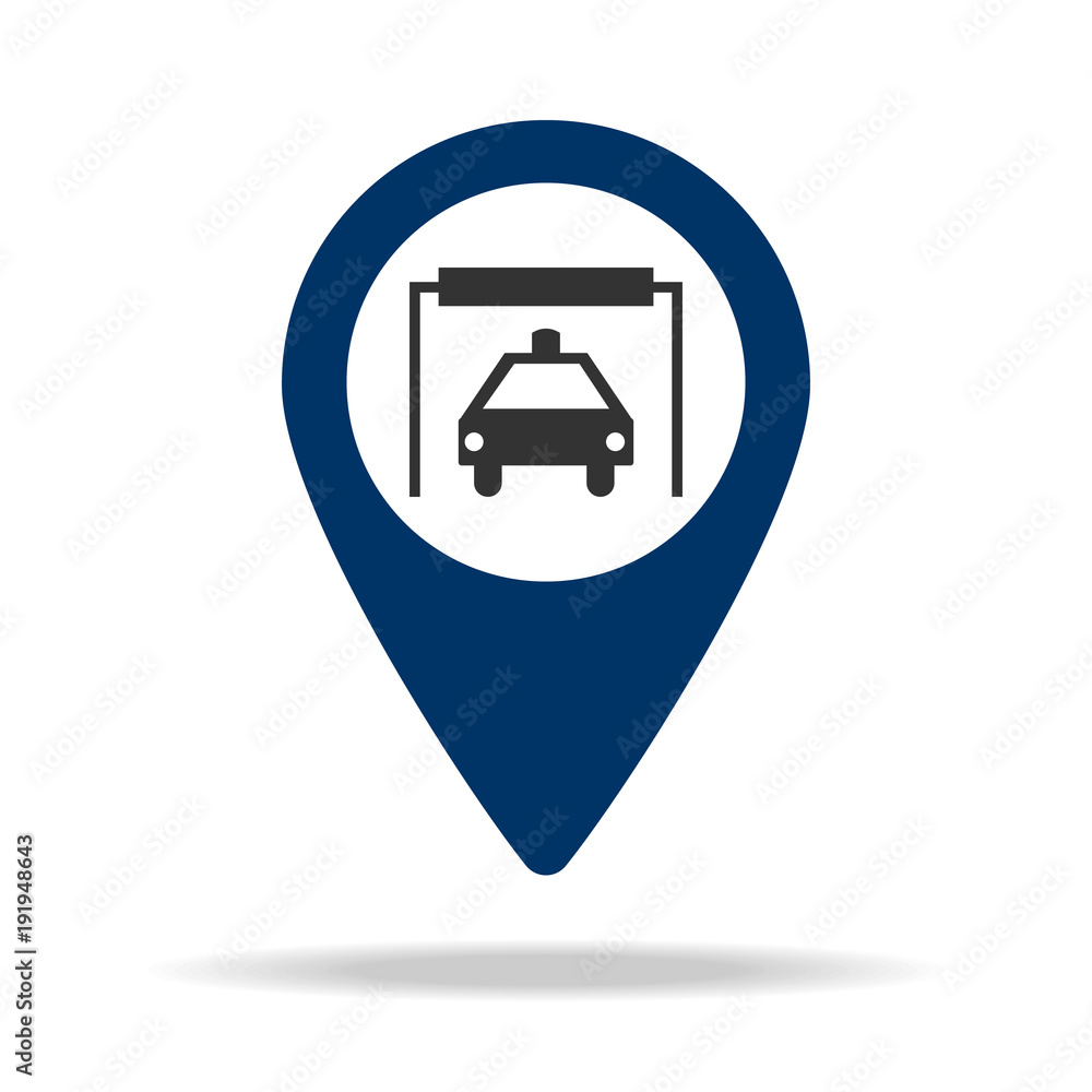 Poster washing place in blue map pin icon. element of map point for mobile concept and web apps. icon for w
