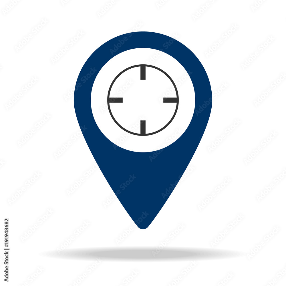 Poster hunting place in blue map pin icon. element of map point for mobile concept and web apps. icon for w