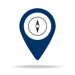 direction of poles in blue map pin icon. Element of map point for mobile concept and web apps. Icon for website design and development, app development. Premium icon