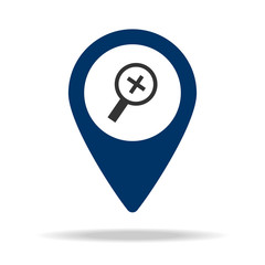 approximation sign in blue map pin icon. Element of map point for mobile concept and web apps. Icon for website design and development, app development. Premium icon