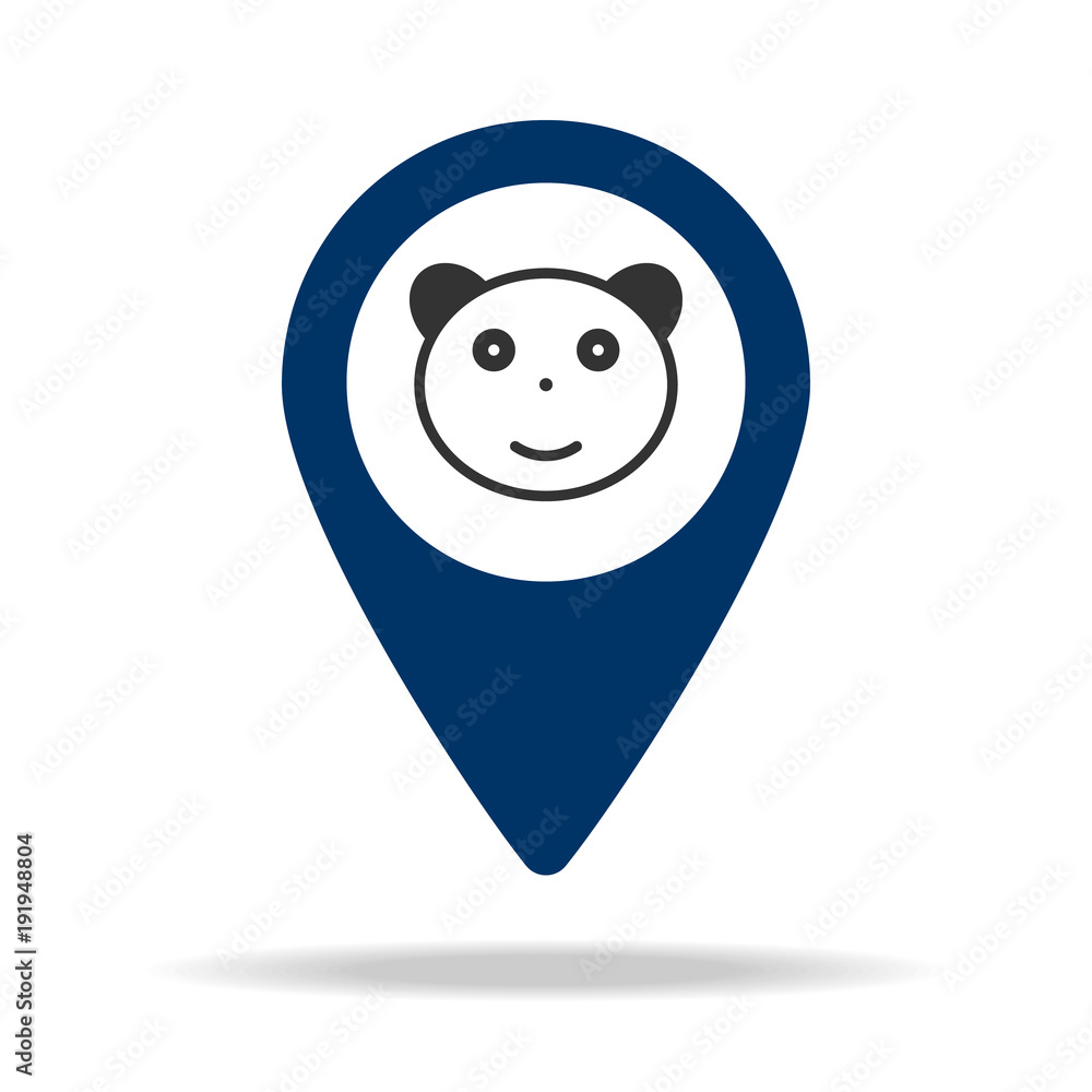 Poster place of the zoo in blue map pin icon. element of map point for mobile concept and web apps. icon fo