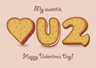 I love you. Yellow cookies