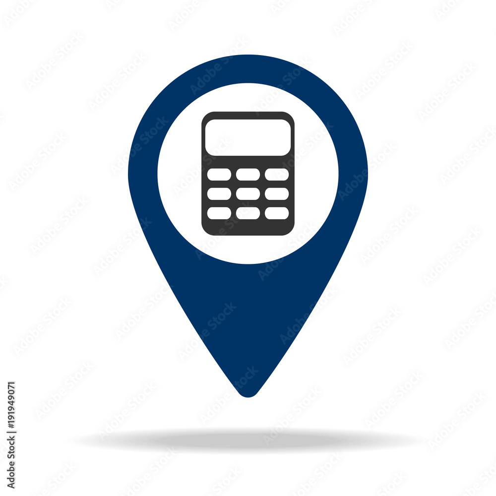 Poster bank place in blue map pin icon. element of map point for mobile concept and web apps. icon for webs
