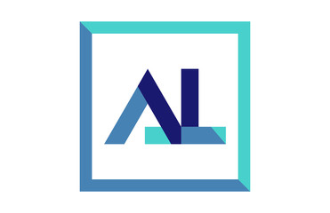 AL Square Ribbon Letter Logo