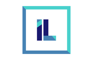 IL Square Ribbon Letter Logo