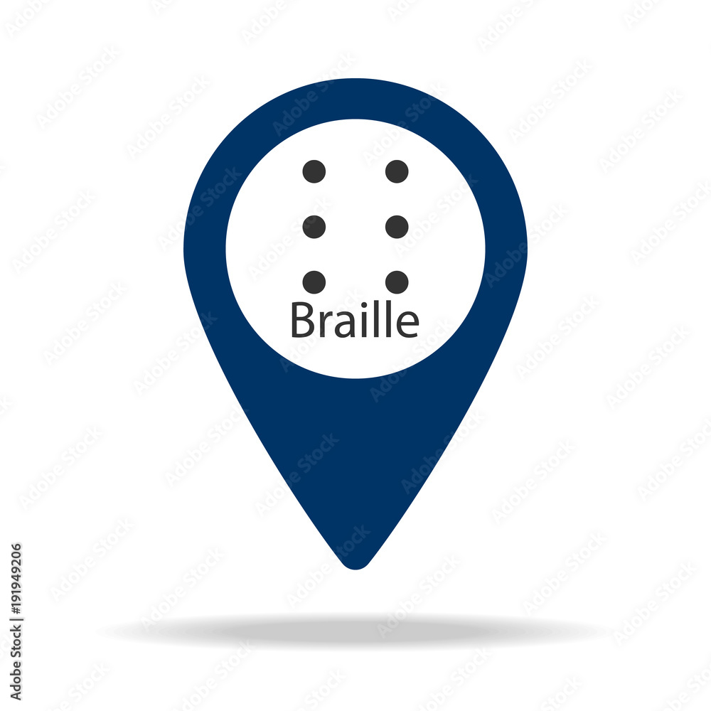Poster place of the blind in blue map pin icon. element of map point for mobile concept and web apps. icon 