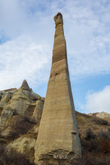 Obraz premium Volcanic rock formations known as Fairy Chimneys in Cappadocia, Turkey.