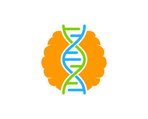 Dna Brain Icon Logo Design Element