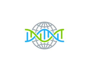 World Dna Icon Logo Design Element
