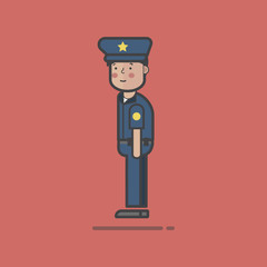 Illustration set of police
